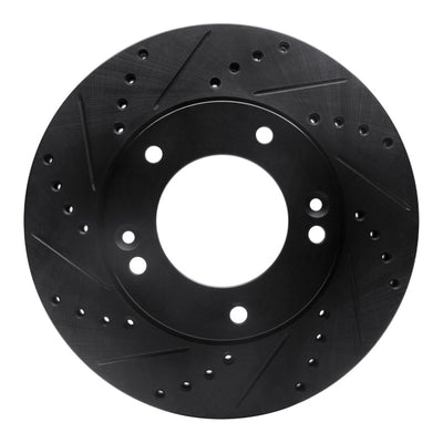 R1 2007-2009 Kia Sorento Front Left Drilled & Slotted Black Brake Rotor