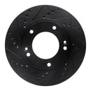 R1 2007-2009 Kia Sorento Front Left Drilled & Slotted Black Brake Rotor