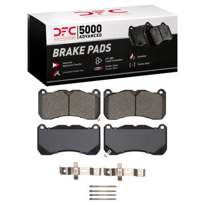 DFC 13-14 Ford Mustang Front 5000 Advanced Low Metallic Brake Pads and Hardware Kit