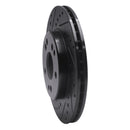 R1 84-95 Mercedes-Benz E300 Front Left Drilled & Slotted Black Brake Rotor