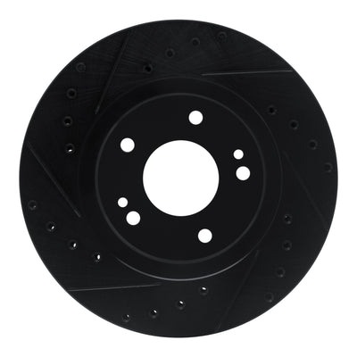 R1 91-93 Dodge STEALTH Front Left Drilled & Slotted Black Brake Rotor
