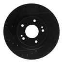 R1 91-93 Dodge STEALTH Front Left Drilled & Slotted Black Brake Rotor