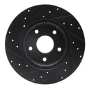 R1 12-20 Chrysler Town & Country Rear Right Drilled & Slotted Black Brake Rotor