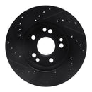 R1 84-95 Mercedes-Benz 260E Front Right Drilled & Slotted Black Brake Rotor