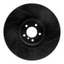R1 10-12 Land Rover Range Rover Front Left Drilled & Slotted Black Brake Rotor