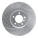 R1 01-08 BMW 330CI Front Right Drilled & Slotted Silver Brake Rotor