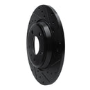 R1 09-25 Audi A4 Rear Right Drilled & Slotted Black Brake Rotor