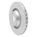 R1 05-11 Audi A6 Quattro Front Right Drilled & Slotted Silver Brake Rotor