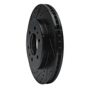 R1 09-09 Ford F-150 4WD Front Left Drilled & Slotted Black Brake Rotor