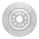 R1 07-23 Lexus LS600h Right Front Drilled & Slotted Silver Brake Rotor