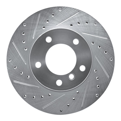 R1 06-13 BMW 128I Front Left Drilled & Slotted Silver Brake Rotor