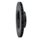 R1 08-15 Audi TTS Quattro Rear Left Drilled & Slotted Black Brake Rotor