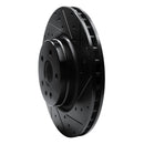 R1 12-21 Tesla Model X Front Right Drilled & Slotted Black Brake Rotor