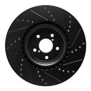 R1 03-25 Subaru Impreza Front Left Drilled & Slotted Black Brake Rotor