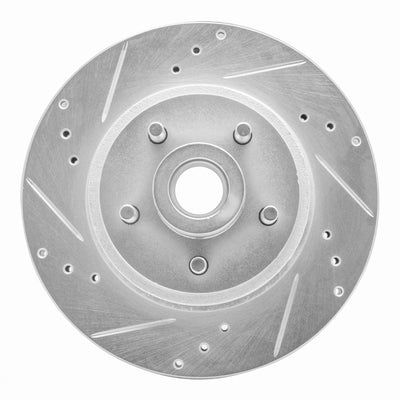 R1 70-72 Ford Country Squire Front Left Drilled & Slotted Silver Brake Rotor