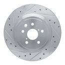 R1 08-14 Lexus IS F Rear Left Drilled & Slotted Silver Brake Rotor