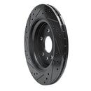 R1 07-18 Volvo S60 Rear Right Drilled & Slotted Black Brake Rotor