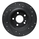 R1 19-26 Mercedes-Benz A220 Rear Left Drilled & Slotted Black Brake Rotor
