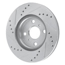 R1 00-05 Toyota Echo Front Left Drilled & Slotted Silver Brake Rotor