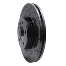 R1 05-09 Land Rover LR3 Front Left Drilled & Slotted Black Brake Rotor