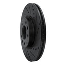R1 04-08 Mazda RX-8 Front Right Drilled & Slotted Black Brake Rotor