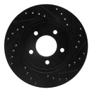 R1 91-02 Chrysler Grand Voyager Front Left Drilled & Slotted Black Brake Rotor