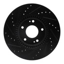 R1 05-24 Hyundai Tucson Front Right Drilled & Slotted Black Brake Rotor