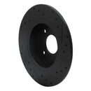 R1 84-85 Nissan 300ZX Rear Left Drilled & Slotted Black Brake Rotor
