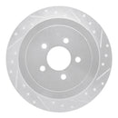 R1 03-11 Lincoln Town Car Rear Right Drilled & Slotted Silver Brake Rotor