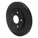 R1 08-16 Chrysler Town & Country Front Left Drilled & Slotted Black Brake Rotor