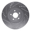 R1 17-23 Subaru Impreza Front Right Drilled & Slotted Silver Brake Rotor