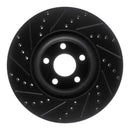 R1 17-20 Lincoln MKZ Front Right Drilled & Slotted Black Brake Rotor