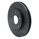 R1 11-25 Chevrolet City Express Front Right Drilled & Slotted Black Brake Rotor