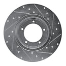 R1 74-99 Land Rover Discovery Front Left Drilled & Slotted Silver Brake Rotor