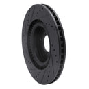 R1 11-25 Hyundai Tucson Front Right Drilled & Slotted Black Brake Rotor