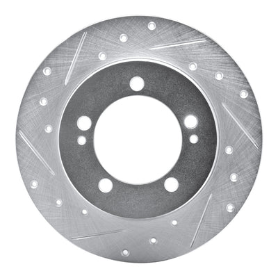 R1 90-94 Eagle TALON Rear Left Drilled & Slotted Silver Brake Rotor