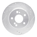 R1 92-95 Mercedes-Benz E420 Rear Right Drilled & Slotted Silver Brake Rotor