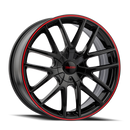 Touren 3260 TR60 20x8.5 / 5x115/120 BP / 20mm Offset / 74.1mm Hub Gloss Black w/ Red Ring Wheel