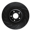 R1 19-24 Infiniti QX50 Front Right Drilled & Slotted Black Brake Rotor