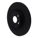 R1 16-26 Volvo V90 Rear Left Drilled & Slotted Black Brake Rotor