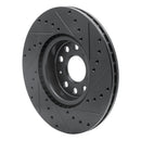 R1 10-25 Audi A3 Quattro Front & Rear Drilled & Slotted Black Brake Rotor Set