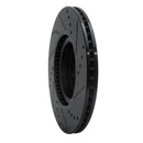 R1 16-25 Fiat 124 Spider Front Left Drilled & Slotted Black Brake Rotor