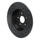 R1 13-20 Ford Escape Rear Left Drilled & Slotted Black Brake Rotor