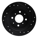 R1 90-01 Acura Integra Front & Rear Drilled & Slotted Black Brake Rotor Set