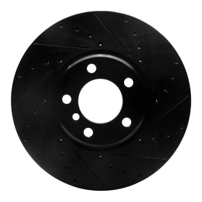 R1 12-21 BMW 440I Gran Coupe Front Right Drilled & Slotted Black Brake Rotor