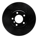 R1 12-21 BMW 330i Front Drilled & Slotted Black Brake Rotor Set