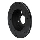 R1 99-05 Toyota Echo Front Left Drilled & Slotted Black Brake Rotor