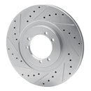R1 96-06 Hummer H1 Front Left Rear Left Drilled & Slotted Silver Brake Rotor