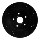 R1 15-24 Subaru WRX Rear Drilled & Slotted Black Brake Rotor Set w/Optimum OE Pads and Hardware