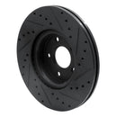 R1 04-19 Ford C-MAX Front Left Drilled & Slotted Black Brake Rotor